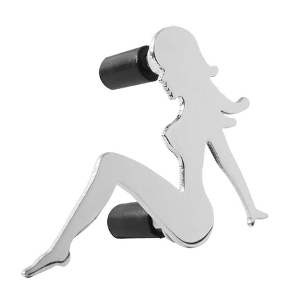 Grand General 90010 Chrome Large 'Sitting Girl Silhouette' Mud Flap Cut-Out