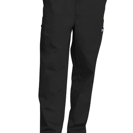 CHEROKEE Men's Drawstring Cargo Scrub Pant, Black,