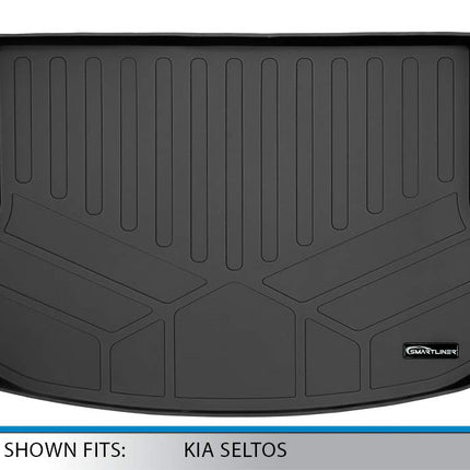 Tapis de coffre noir SMARTLINER compatible avec le Kia Seltos 2021-2023 (position haute) (hors modèles SX Turbo)