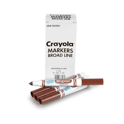 Crayola 12 Count Washable Bulk Markers, Brown