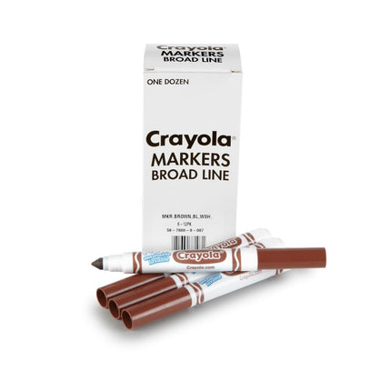 Crayola 12 Count Washable Bulk Markers, Brown