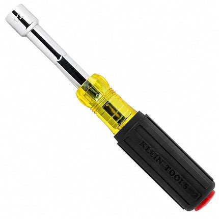 Klein Tools 65412MAG Heavy Duty Hollow Shaft Nut Driver, Magnetic, Color-Coded 1/2-Inch Hex, Pass Through Design, 6-Point, Cushion-Grip Handle