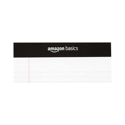 Amazon Basics Narrow Ruled Writing Pads, 50 Sheets Per Pad, 12 pack, 12.7 cm by 20.3 cm, White