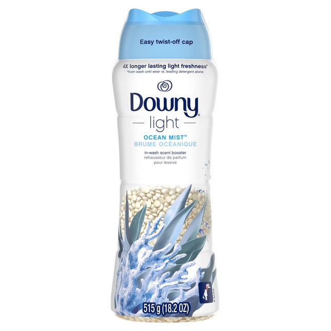 Downy Light Laundry Scent Booster Beads for Washer, Ocean Mist, with No Heavy Perfumes, 515 Grams
