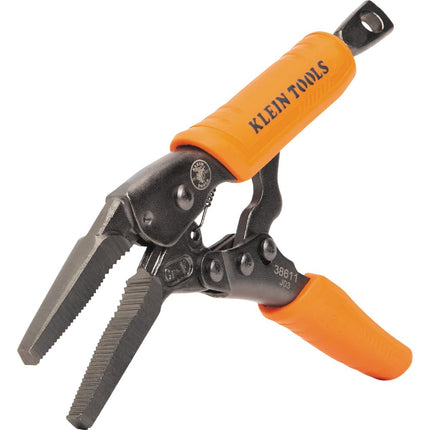 Klein Tools 38665 Locking Pliers Set, Long Nose 6-Inch, Curved Jaw 7 and 10-Inch, High Torque, Mole Grips for Clamping and Gripping 3-Piece