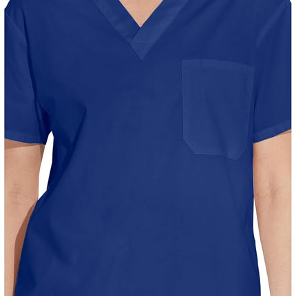 Dickies EDS Signature Scrubs for Women and Scrubs for Men, Unisex One Pocket V-Neck Top in Soft Brushed Poplin 83706, Galaxy Blue, 3XL