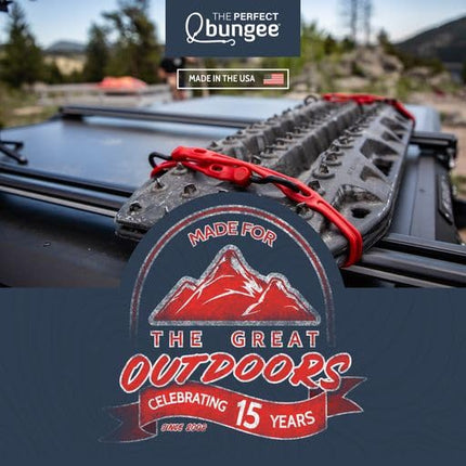 The Perfect Bungee 36" Adjust-A-Strap, Adjustable Heavy Duty Polyurethane Bungee Strap, Heavy Duty Nylon Hooks, Made in the USA, 4 Pack, Red