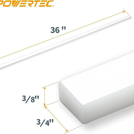 POWERTEC 36" HDPE Miter Bar for Table Saw Sled, Taper Jig, Fits Miter Slot Runners 3/4" x 3/8 Slot on Table Saw, Router Table, Band Saw, Wood Working Tools & Accessories, 2PK (71636V)