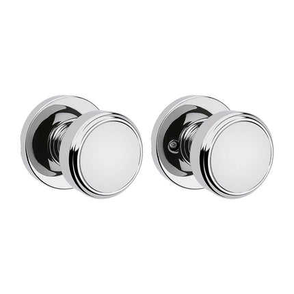 Kwikset Maven Interior Passage Door Knob, Handle for Closet and Hallway Doors, Round Non-Locking Doorknob in Polished Chrome, with Microban Protection