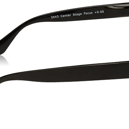 Peepers Women's Reading Non Polarized Oversized Focus Eyewear-Blue Light Filtering Glasses, Black Lenses, No Power 0