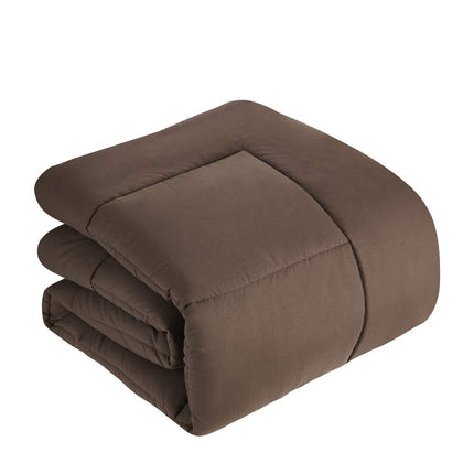 Sweet Home Collection Down Alternative Comforter All Season Warmth Luxurious Plush Loft Microfiber Fill Duvet Insert Bedding, Twin, Brown