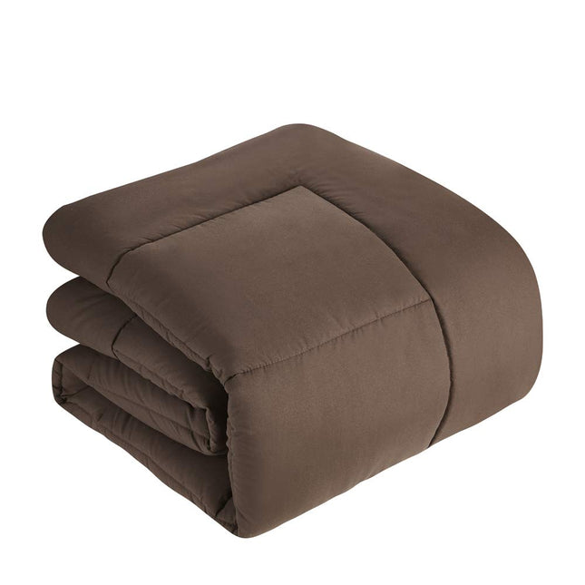 Sweet Home Collection Down Alternative Comforter All Season Warmth Luxurious Plush Loft Microfiber Fill Duvet Insert Bedding, Twin, Brown