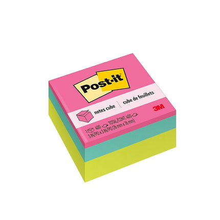 Post-it Notes Cube, Bright Colors, 3 in. x 3 in., 400 Sheets/Cube