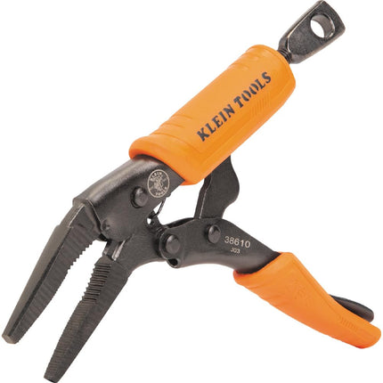 Klein Tools 38610 Locking Plier, Long Nose with Lever Release Handles, High Torque, Ideal for Tight Spaces, 4-Inch