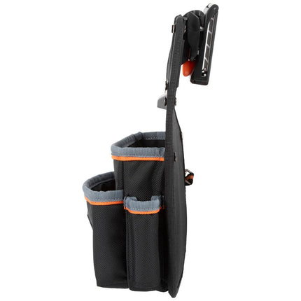 Klein Tools 55833MB MODbox Open Tool Pouch, 4-Pockets, Electrician Pouch, Quickly Attach and Release from Tool Belts and MODBox Rail System
