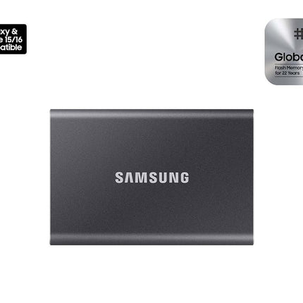 Samsung T7 Portable SSD 2TB - Up to 1050MB/s - USB 3.2 External Solid State Drive, Gray (MU-PC2T0T/AM)