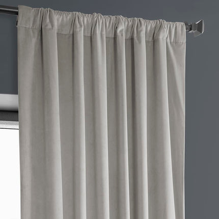 HPD Half Price Drapes Heritage Plush Velvet Curtains 108 Inches Long Room Darkening Curtains for Bedroom & Living Room 50W x 108L, (1 Panel), City Grey