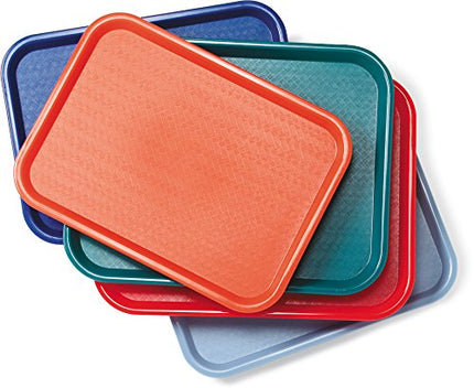 Bandeja de cafetería Carlisle FoodService Products Cafe Fast Food con superficie estampada para cafeterías, comida rápida y comedores, plástico, 16.31 x 12.06 x 0.7 pulgadas, naranja, (paquete de 24)