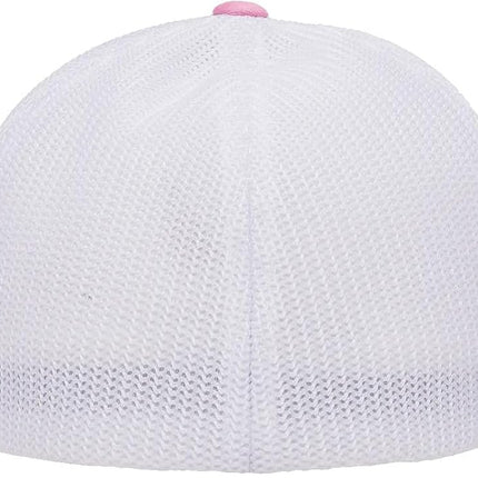 Gorra Trucker de malla Flexfit para hombre, Rosa/Blanco, XL-XXL