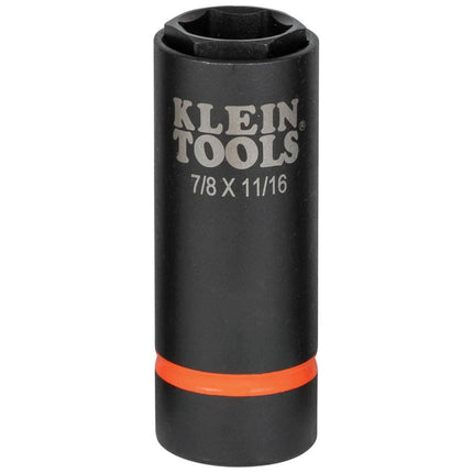 2-in-1 Deep Impact Socket, 6-Point 7/8-Inch and 11/16-Inch Hex Sizes, Use with Impact Wrenches BAT20-CW, BAT20-CW Klein Tools 66064