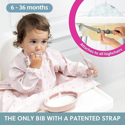 BIBaDO Long Sleeve Waterproof Baby Bib, Rainbow Bunnies 2-Pack, 6–36 Months