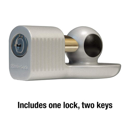 Master Lock Trailer Hitch Lock, Fits 1-7/8 in., 2 in., and Most 2-5/16 in. Trailer Couplers, Weather Resistant Automotive Hitch Lock with Keys, 377KA