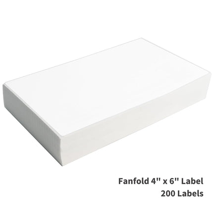 L LIKED 4" x 6" Fan-Fold Direct Thermal Shipping Labels, 2500 Labels/Stack