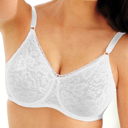 Bali Women's Lace and Smooth Underwire Bra, White, 42DD