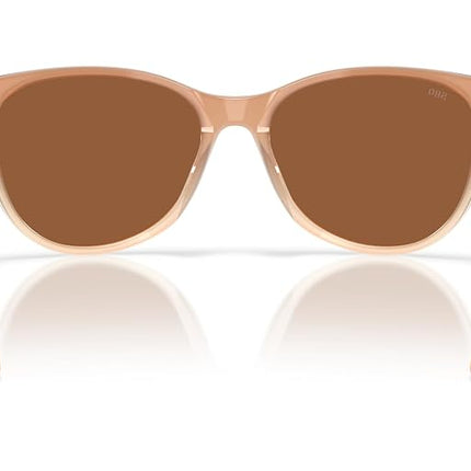 Costa Del Mar Women's Catherine Sunglasses, Sandbar/Copper Silver Mirrored Polarized 580g, 57 mm