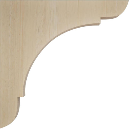 Ekena BKTW01X08X08OLRW 1 3/4-Inch Width x 8-Inch Depth x 8-Inch Height Medium Olympic Wood Bracket - Rubber Wood