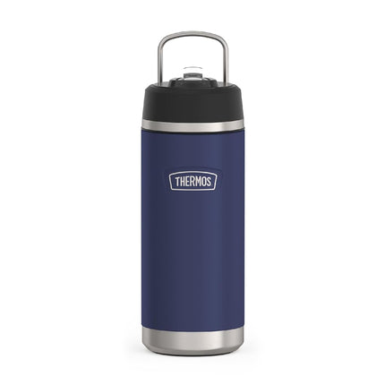 THERMOS ICON Series, Insulated Water Bottle with Straw Lid - 18 Ounce, Navy - Stainless Steel Vacuum Insulated Water Bottle with Straw Lid