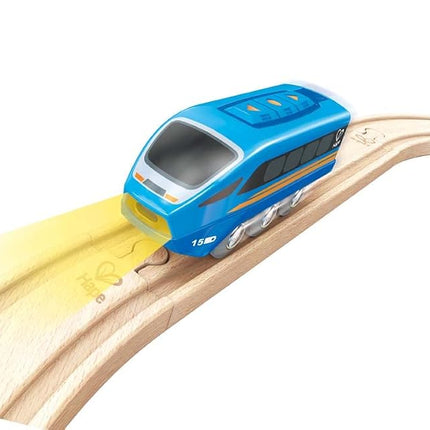 Hape Remote Controlled Railway (Free App Download) - Wooden Train Track Accessories, Multicolor
