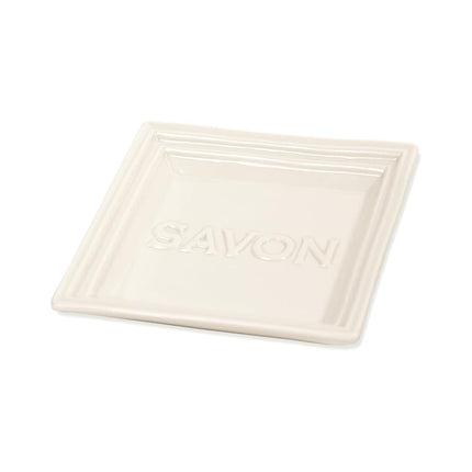 Jabón de Marsella de cerámica de Pre de Provence de aceite de oliva, mantiene la pastilla seca y protege las encimeras, cuadrado de 10,9 cm