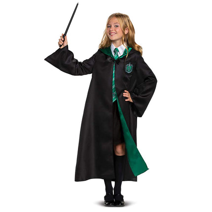 Déguisement Harry Potter Robe Serpentard Deluxe pour Enfant, Noir et Vert, Taille Enfant M (7-8 ans)