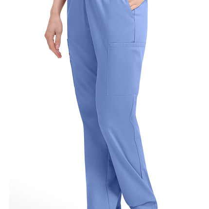 Dickies Women's Signature Elastic Waist Scrubs Pant Medical, Ciel Blue, X-Small Tall