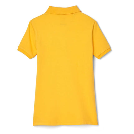 French Toast Women's Cotton Blend Stretch Pique Short Sleeve Polo Shirt, Gold, XL