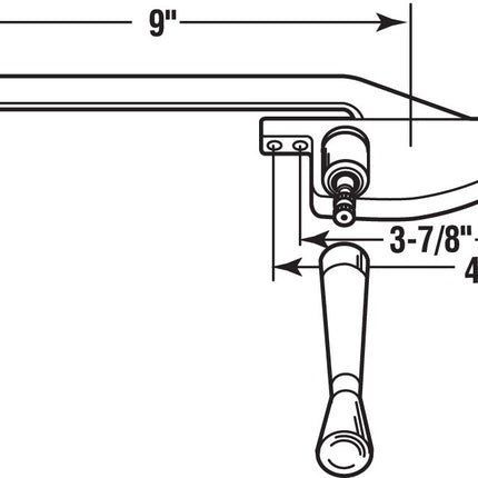 Prime-Line Products H 3508 Casement Operator, 9-Inch Teardrop Type, Right Hand, Aluminum