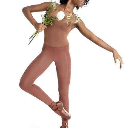 Capezio Ultra Soft Transition Tight, Transition Tights For Women, Footless or Footed Women’s Tights For Dance Performance, Versatile & Supportive Self-Knit Waistband Tights - Chestnut,L-XL (Large-XL)