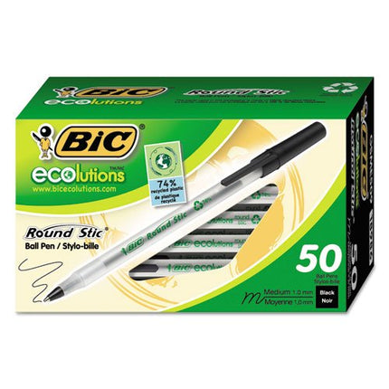 BIC Ecolutions Round Stic Ballpoint Pen, Medium Po