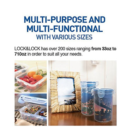 (Pack of 4) LOCK & LOCK Airtight Rectangular Food Storage Container 6.08-oz / 0.76-cup