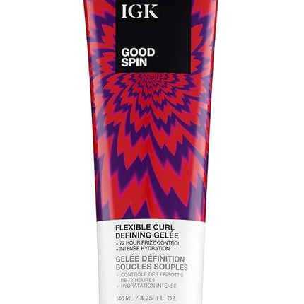 IGK GOOD SPIN Flexible Curl Defining Gelee | Hydrating + Frizz Control + Hold | Vegan + Cruelty Free | 4.75 Oz
