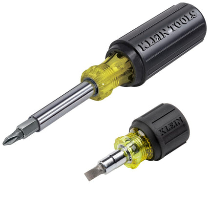 Klein Tools 80027 Screwdriver Set, 11-in-1 Multi-bit Screwdriver, 6-in-1 Stubby Screwdriver, Phillips, Slotted, Square, Torx Bits, 2-Piece