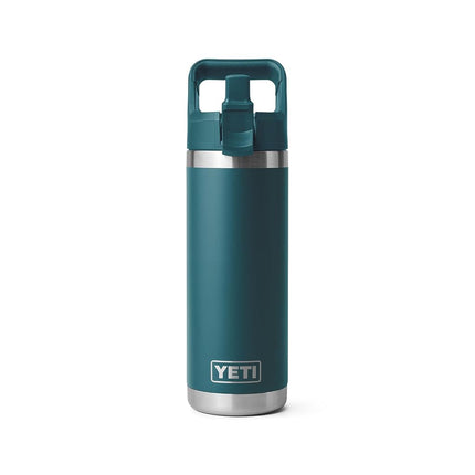 YETI Rambler 18 oz Bottle, Vacuum Insulated, Stainless Steel with Color Matching Straw Cap, White