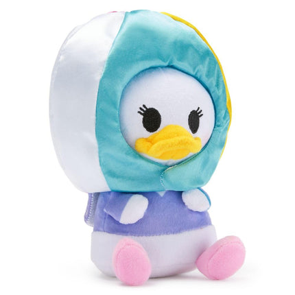 DISNEY STORE Official Mini Mix-Its Plushies – Daisy Duck - Cute Stuffed Animals - Mix & Match Detachable Hats - Hook and Loop Strap - Plush Toys for Kids and Collectors, 7 Inch
