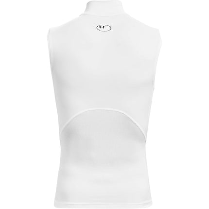Under Armour UA HG Armour Comp Mock SL - Sleeveless - Tops - White/Black - Size: LG
