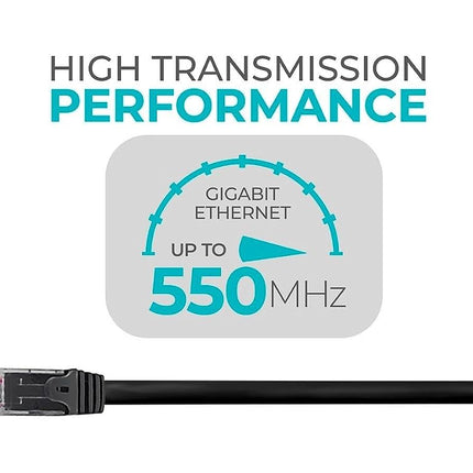 Monoprice 109811 10 ft FLEXboot Series 24AWG Cat6 550 MHz UTP Bare Copper Ethernet Network Cable - Black