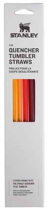 Pailles Stanley réutilisables Quencher | Lot de 4 pailles réutilisables sans BPA pour une boisson propre | Parfaites pour les gobelets Stanley de 887 ml | Rouge-Orange