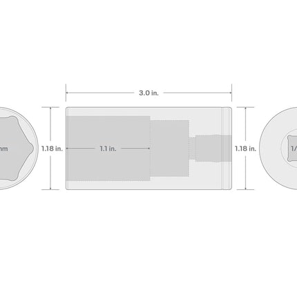 TEKTON 1/2 Inch Drive x 22 mm Deep 6-Point Socket | SHD23122