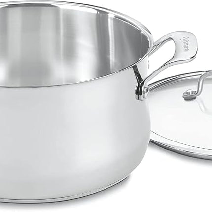 CUISINART 444-24 Contour Acero Inoxidable Olla para Salsa de 6 Cuartos con Tapa de Cristal, Plateado
