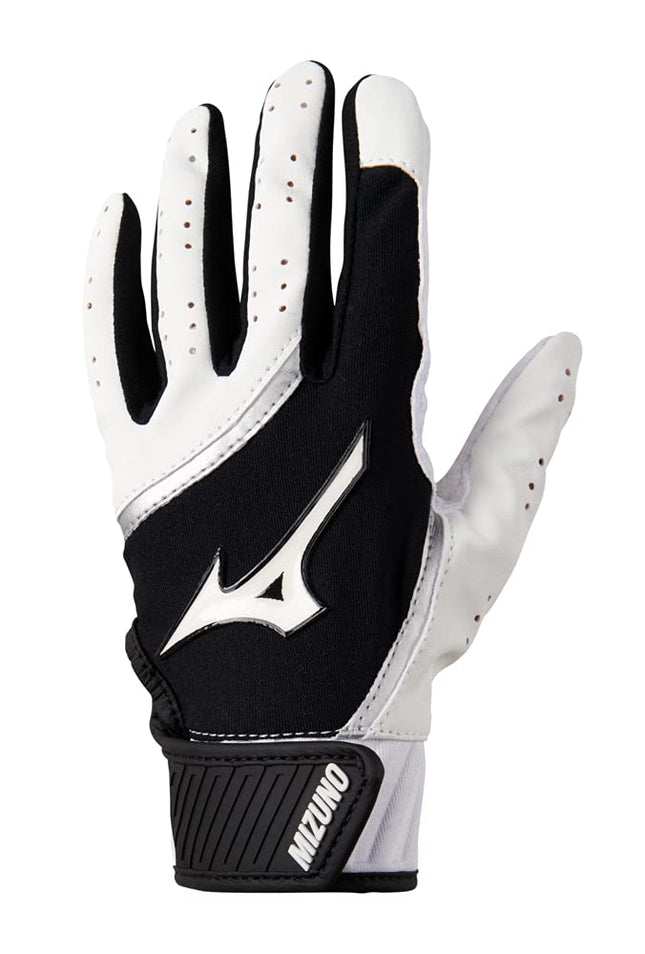 Mizuno MVP Youth Tee Ball Batting Glove, White-Bla